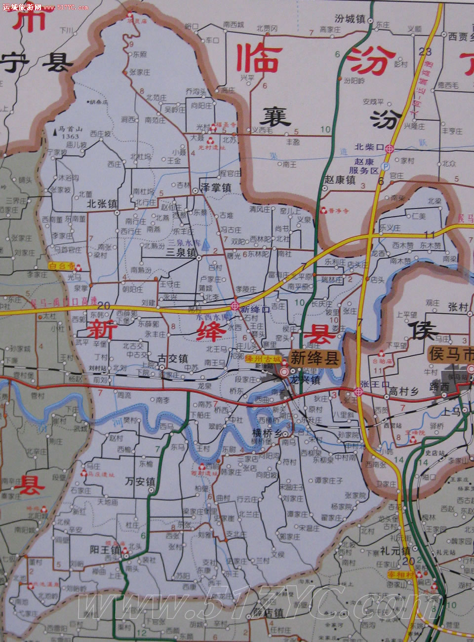 运城市十三县市地图_新绛县地图